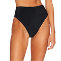BEACH RIOT Women's Highway Bikini Bottoms Large Black Ribbed High Waist NWT