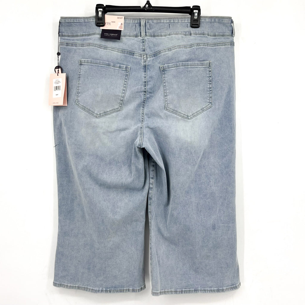 NYDJ Womens Major Wide Leg Capri Jeans 18W PETITE Daybreak Light Blue NWT
