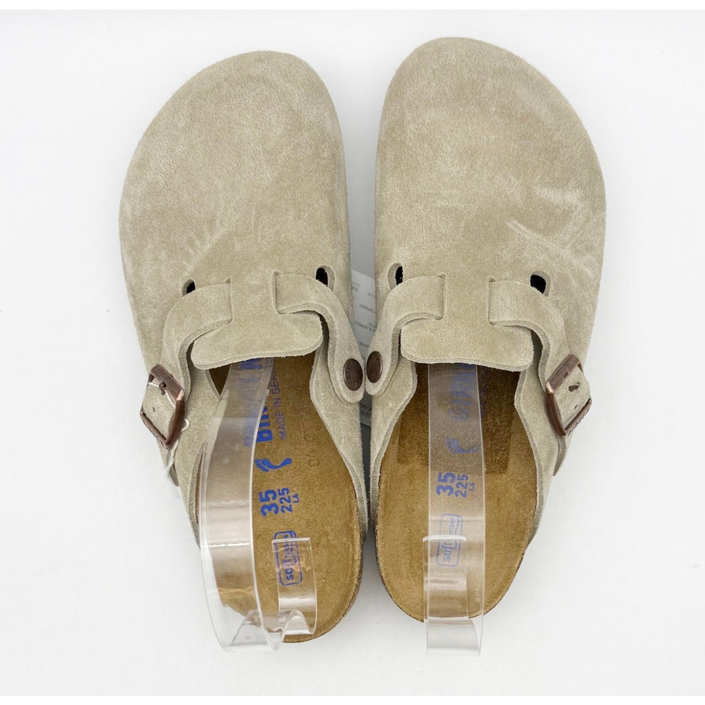 Birkenstock Women's Boston Soft Footbed Clogs EU 35 Taupe Suede NWT