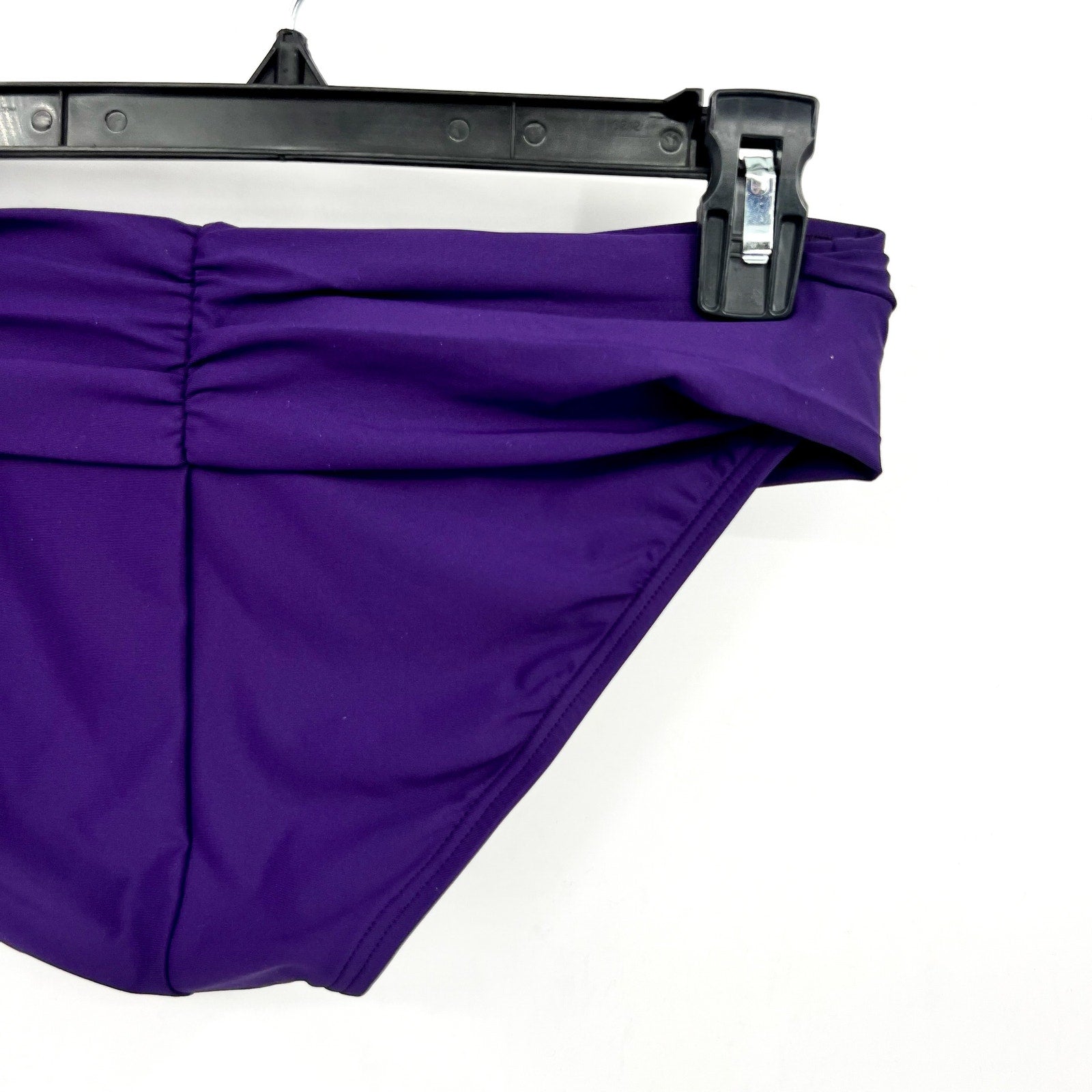 SUNSETS Unforgettable Shirred Brief Bikini Bottom Small Paradise Plum Purple NWT