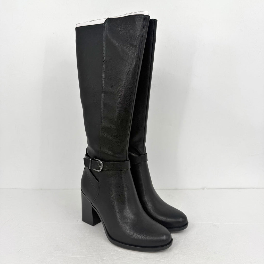 Naturalizer Womens Joslynn Knee High Boots SIZE 7 M Black Vegan Leather NIB