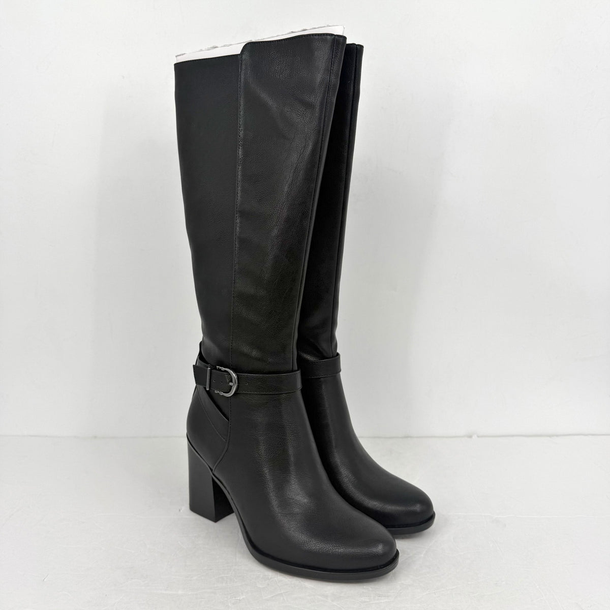 Naturalizer Womens Joslynn Knee High Boots SIZE 7 M Black Vegan Leather NIB