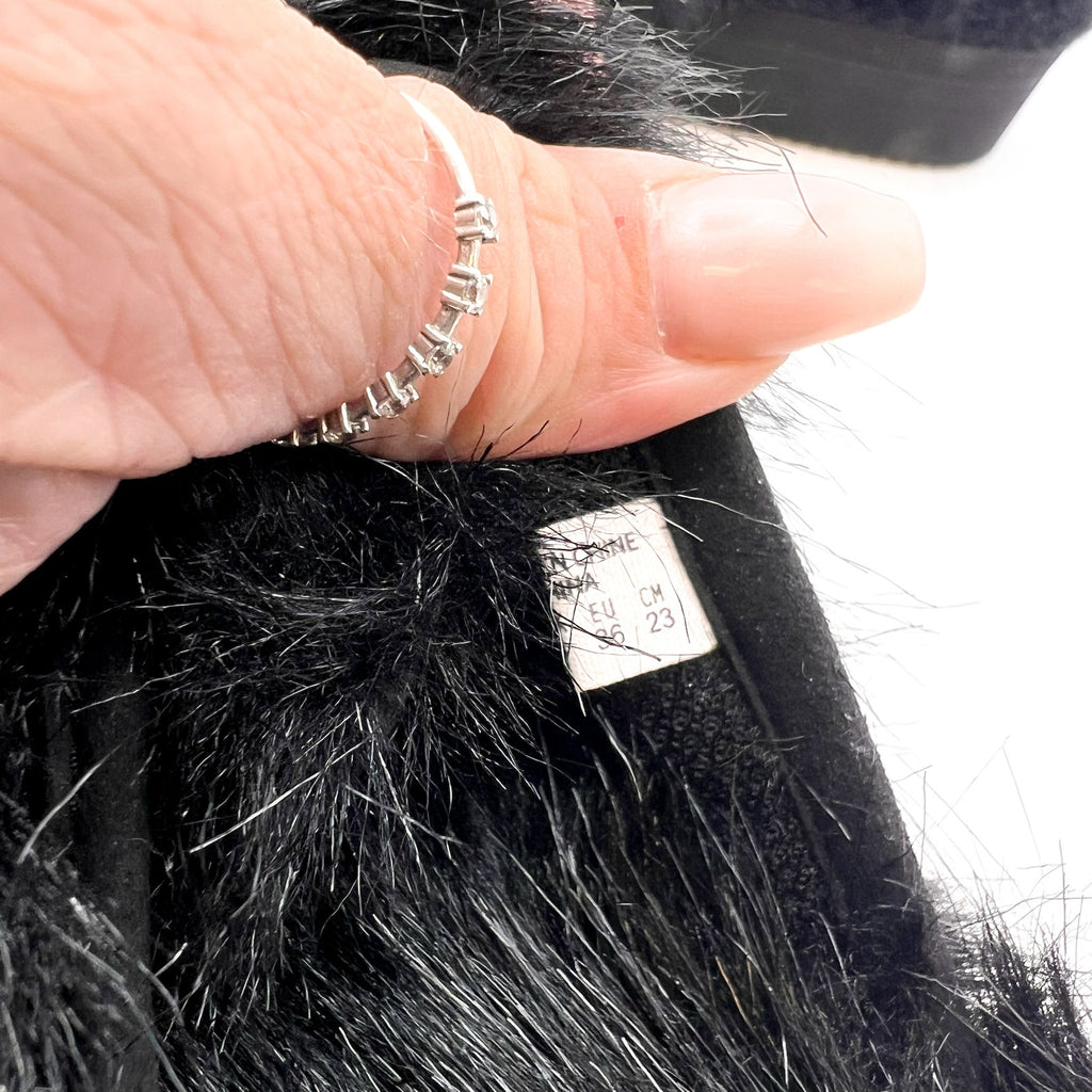 SUICOKE Womens Zavo Faux Fur Slide Clogs Size 7 EU 36 Black Faux Fur NWOB