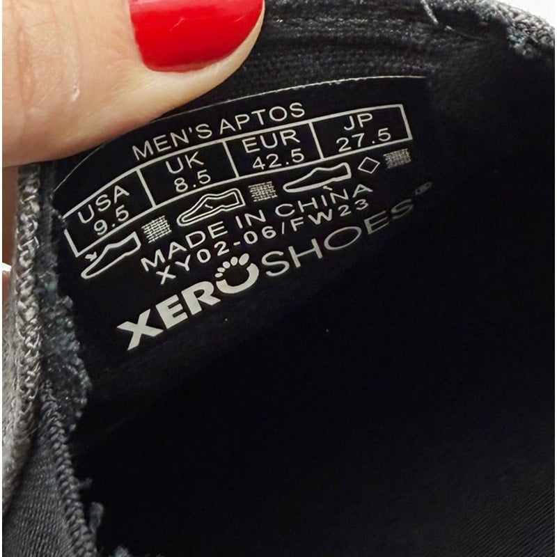 Xero Mens Aptos Slip On Sneakers US 9.5 EU 42.5 Grey Lightweight Hemp Canvas NIB