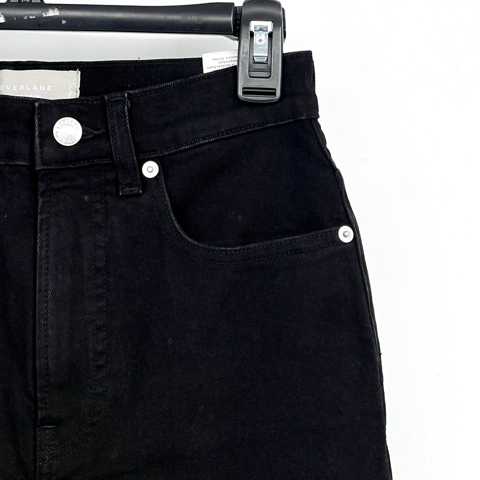 EVERLANE Women's The Way-High Jeans 23x25 US 000 Black Straight Leg NWT