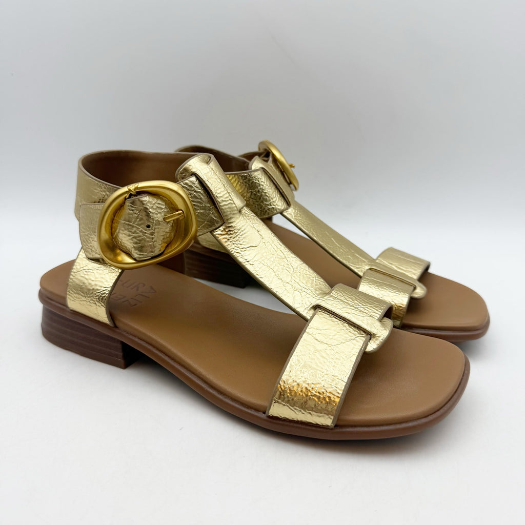 Naturalizer Womens Brandy Sandals US 5 M EU 35 Dark Gold Vegan Leather NWOT