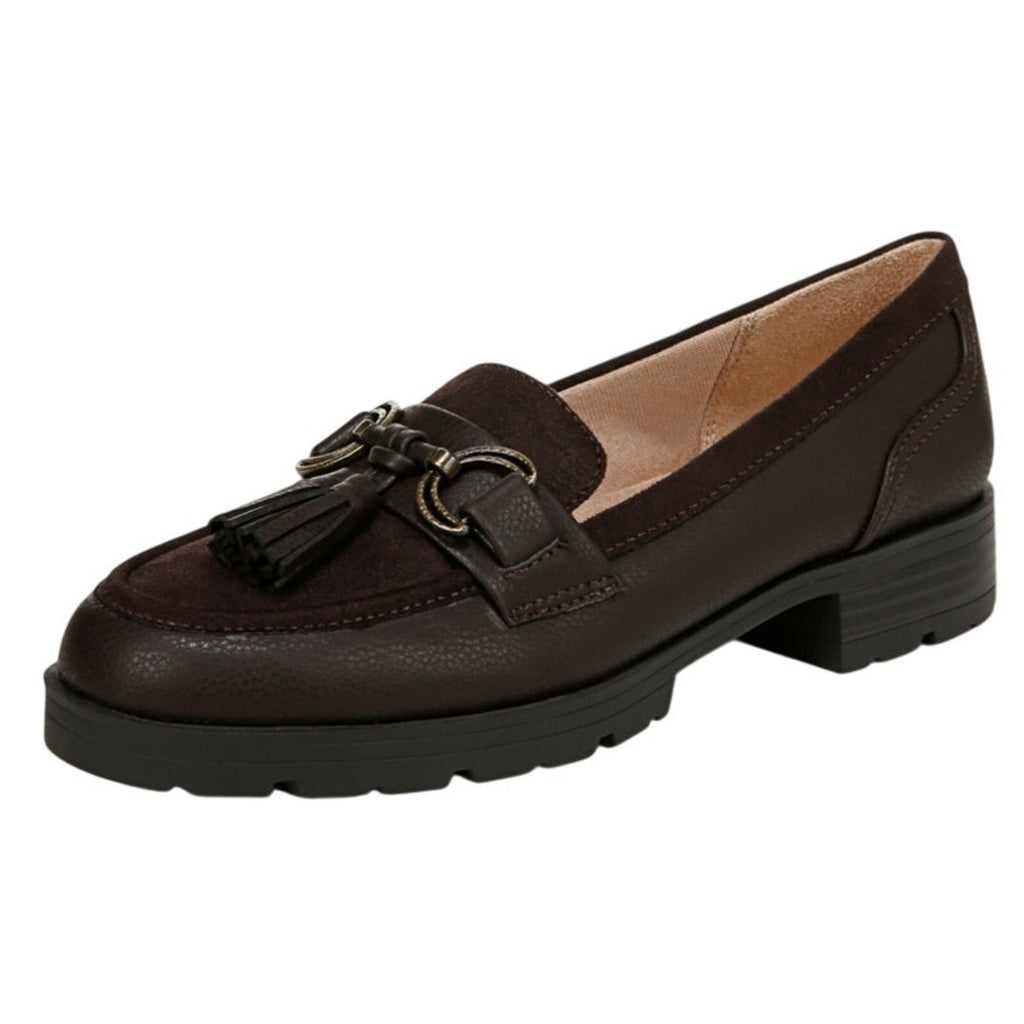 LifeStride Womens Logan Flat Loafers Size 8.5 M EU 39 Chocolate Brown NIB