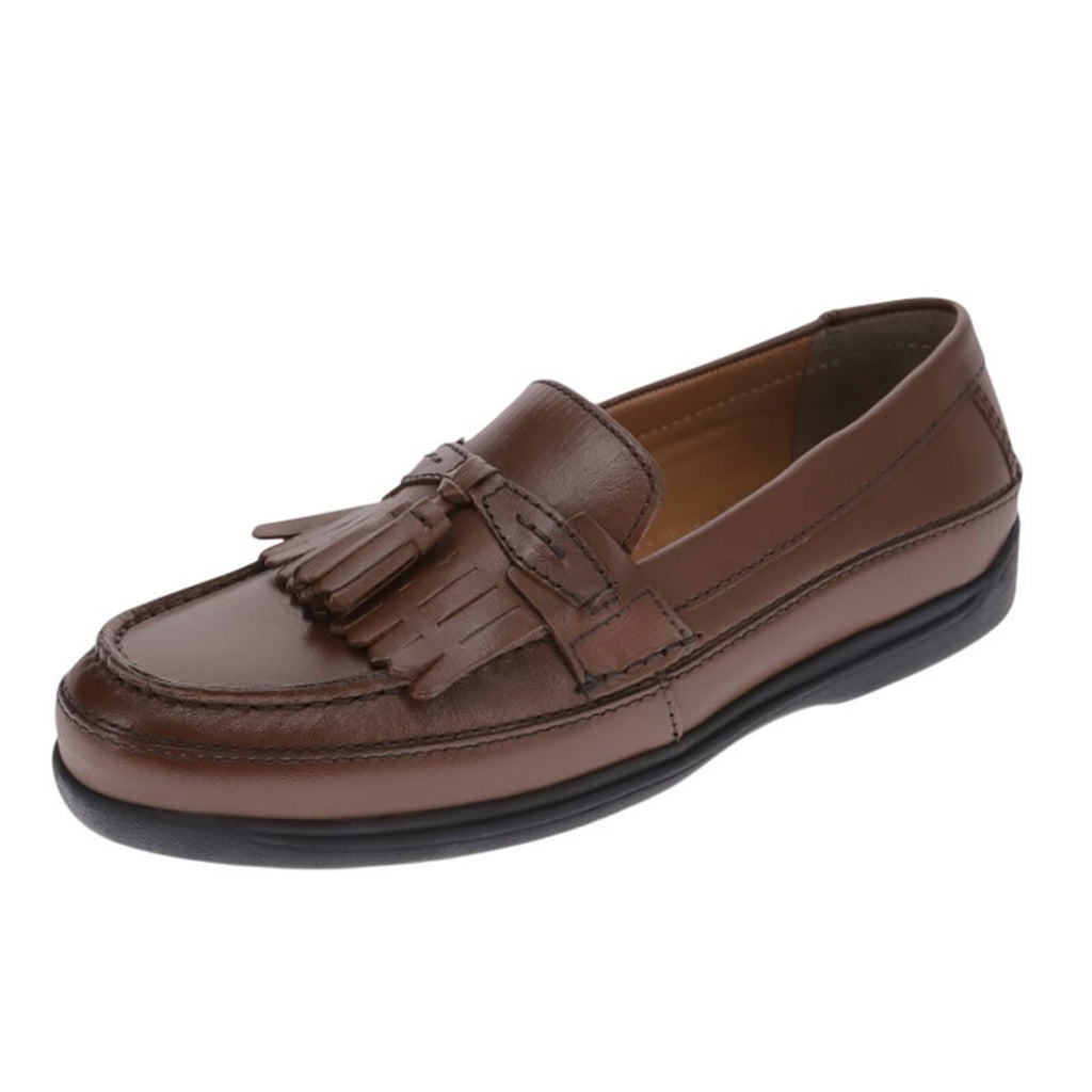 Dockers Mens Sinclair Moc Toe Loafers US 10 Wide EU 43 Brown Leather Tassel NIB