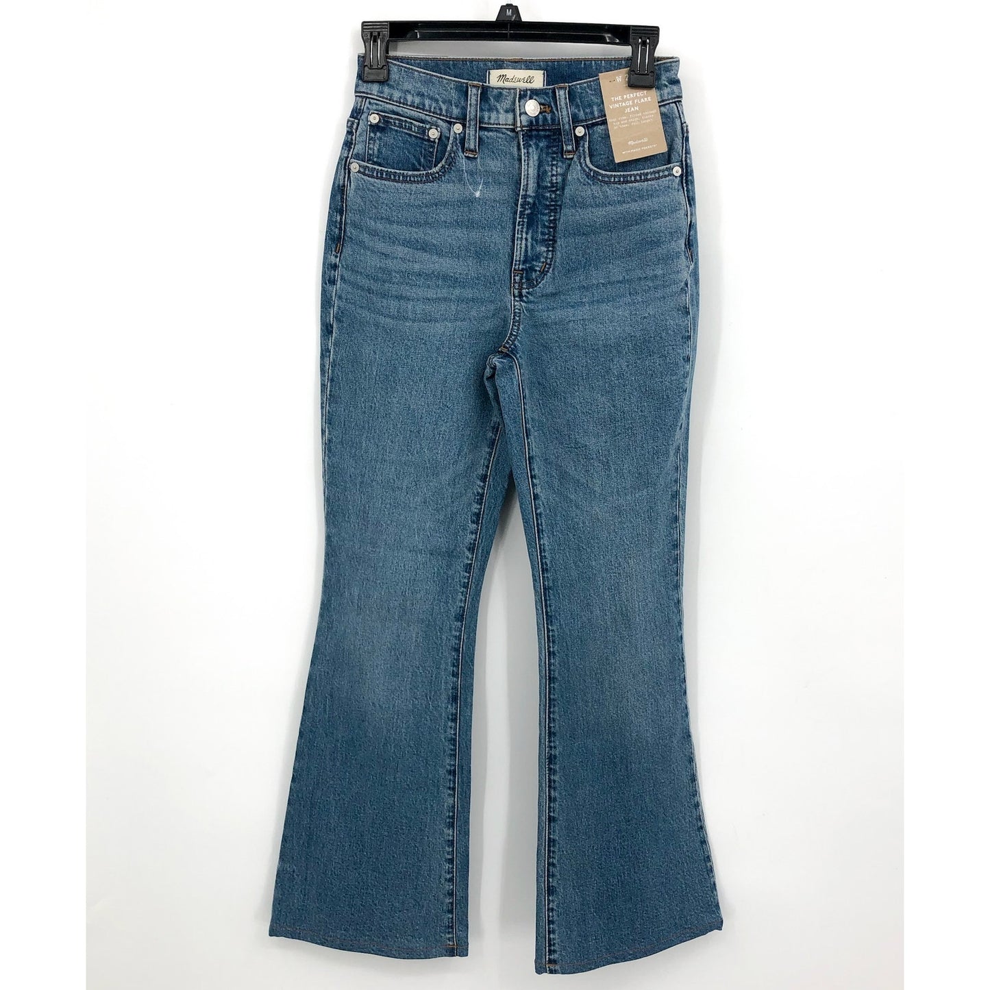 MADEWELL Women's Perfect Vintage Flare Jeans US 24 Blue Tarlow NJ203 NWT