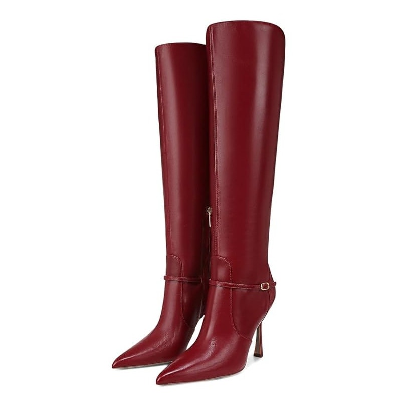 Sam Edelman Womens Elia Above The Knee High Boots US 6 M EU 36 Red Leather NIB