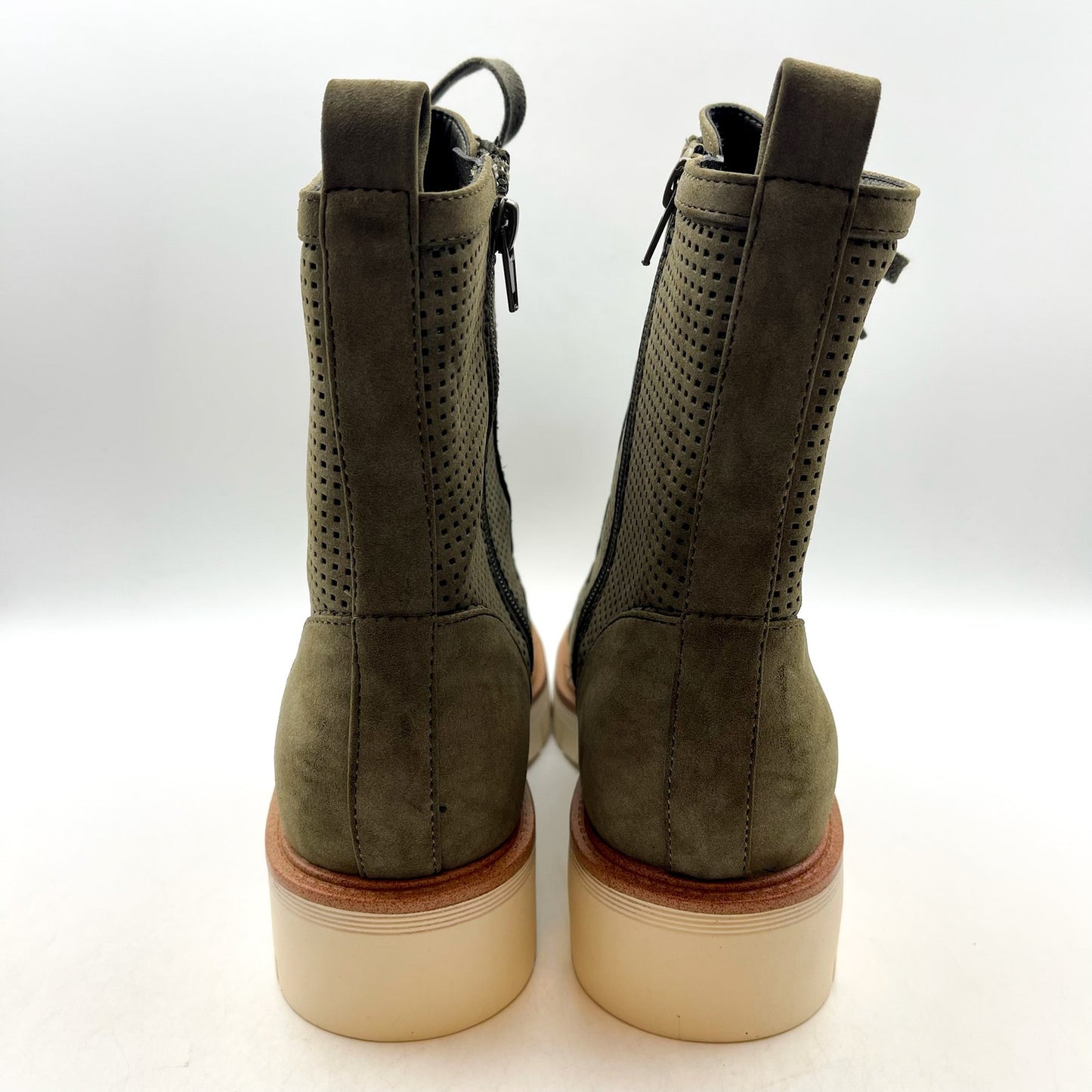 MIA Womens Havenn Kashton Lace Up Combat Boots US 6.5 M Olive Vegan Suede NWOB