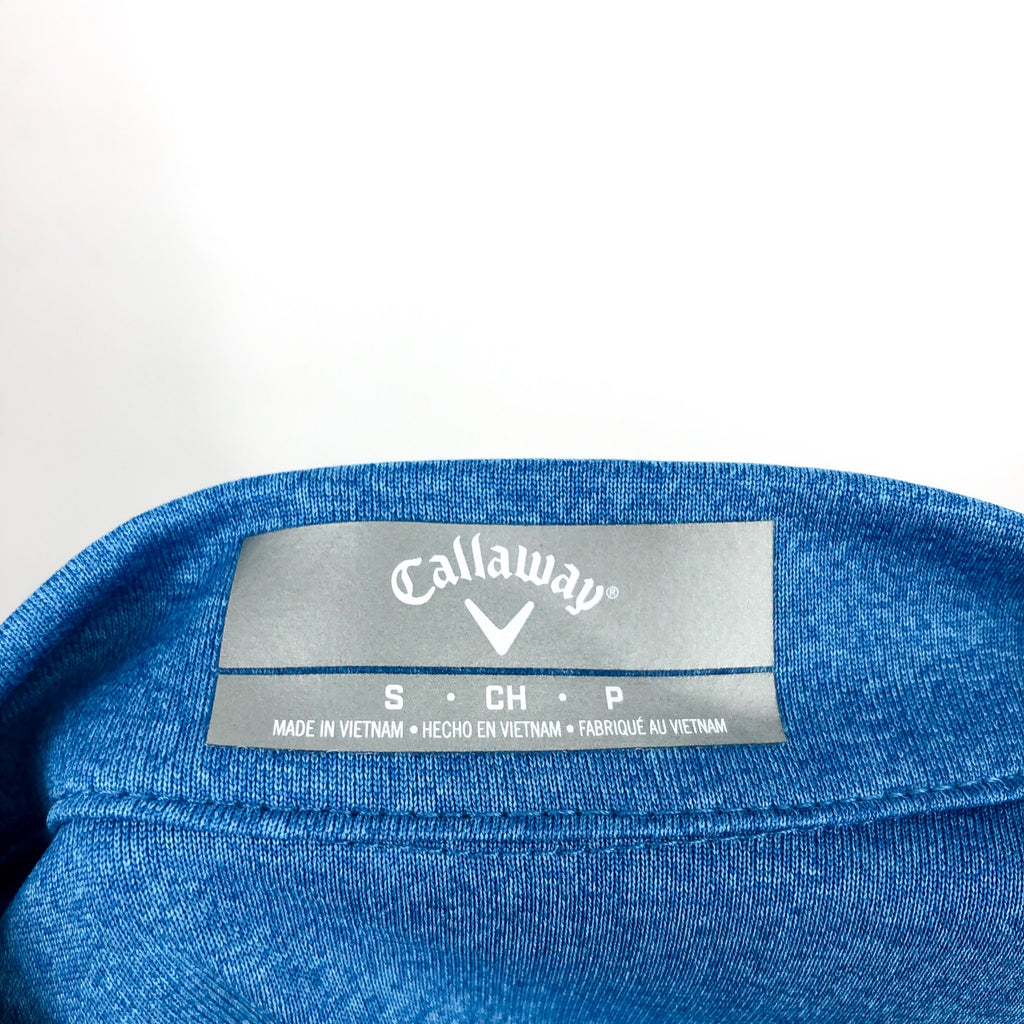 CALLAWAY Womens Golf Polo Shirt Small Blue Heather Quarter Zip Short Sleeve NWT
