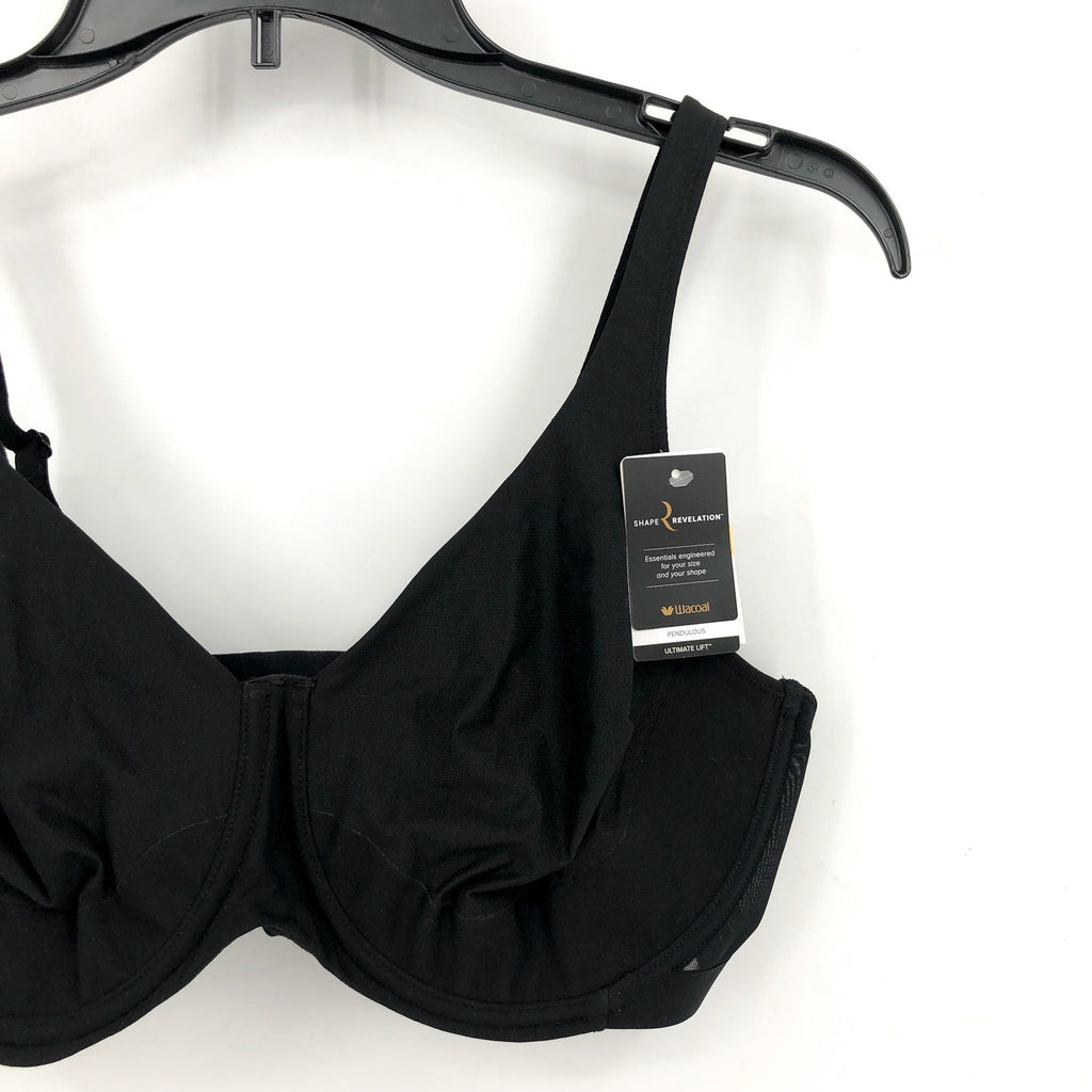 WACOAL Shape Revelation Pendulous Underwire Bra 36DD Black Full 855387 NWT