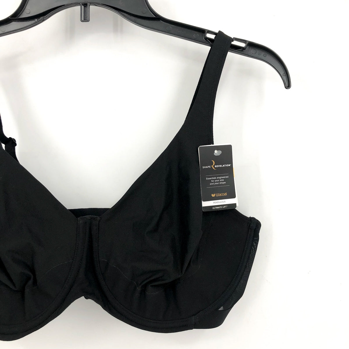WACOAL Shape Revelation Pendulous Underwire Bra 36DD Black Full 855387 NWT