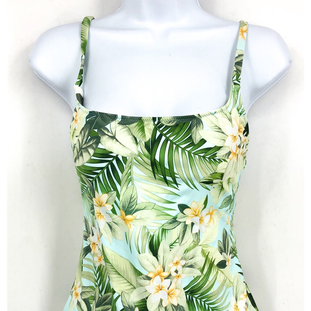 TOMMY BAHAMA Paradise Frond Reversible One-Piece Swimsuit Size 6 Green White NWT
