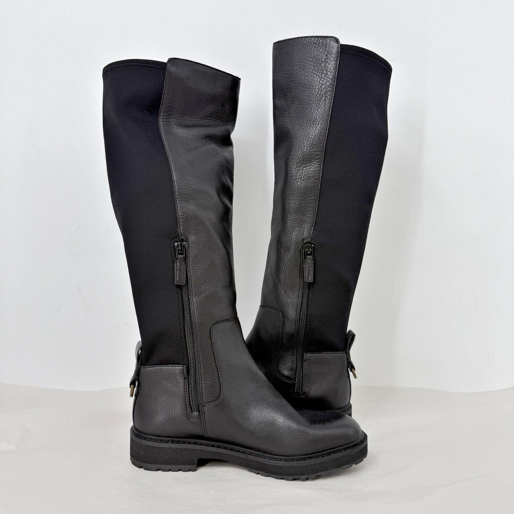 COLE HAAN Womens Greenwich Knee High Boots 6.5 M Black Leather Waterproof NWOB