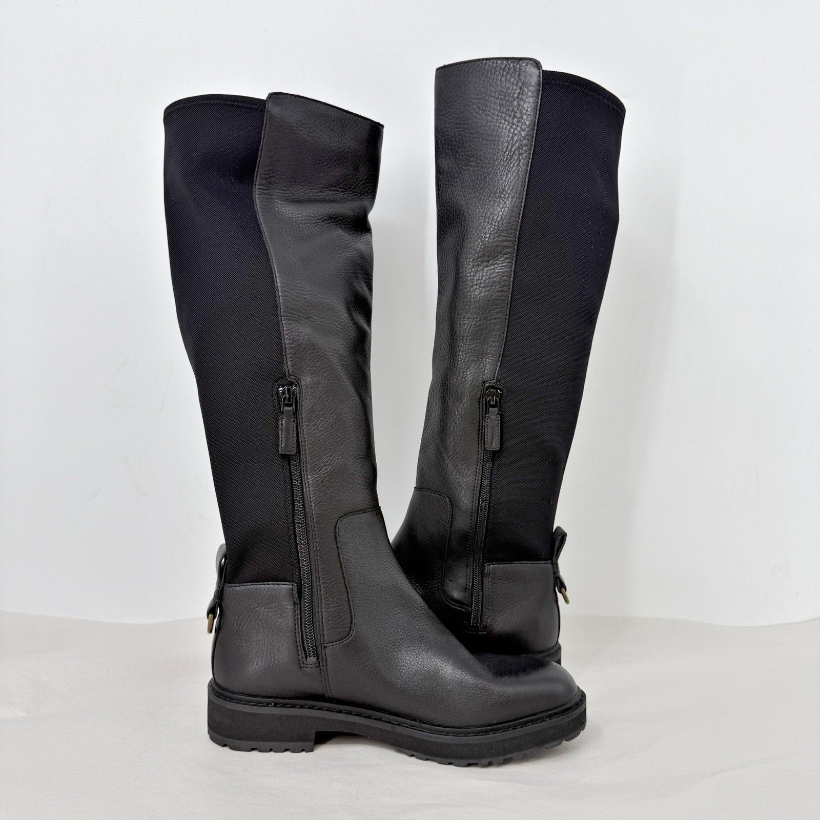 COLE HAAN Womens Greenwich Knee High Boots 6.5 M Black Leather Waterproof NWOB