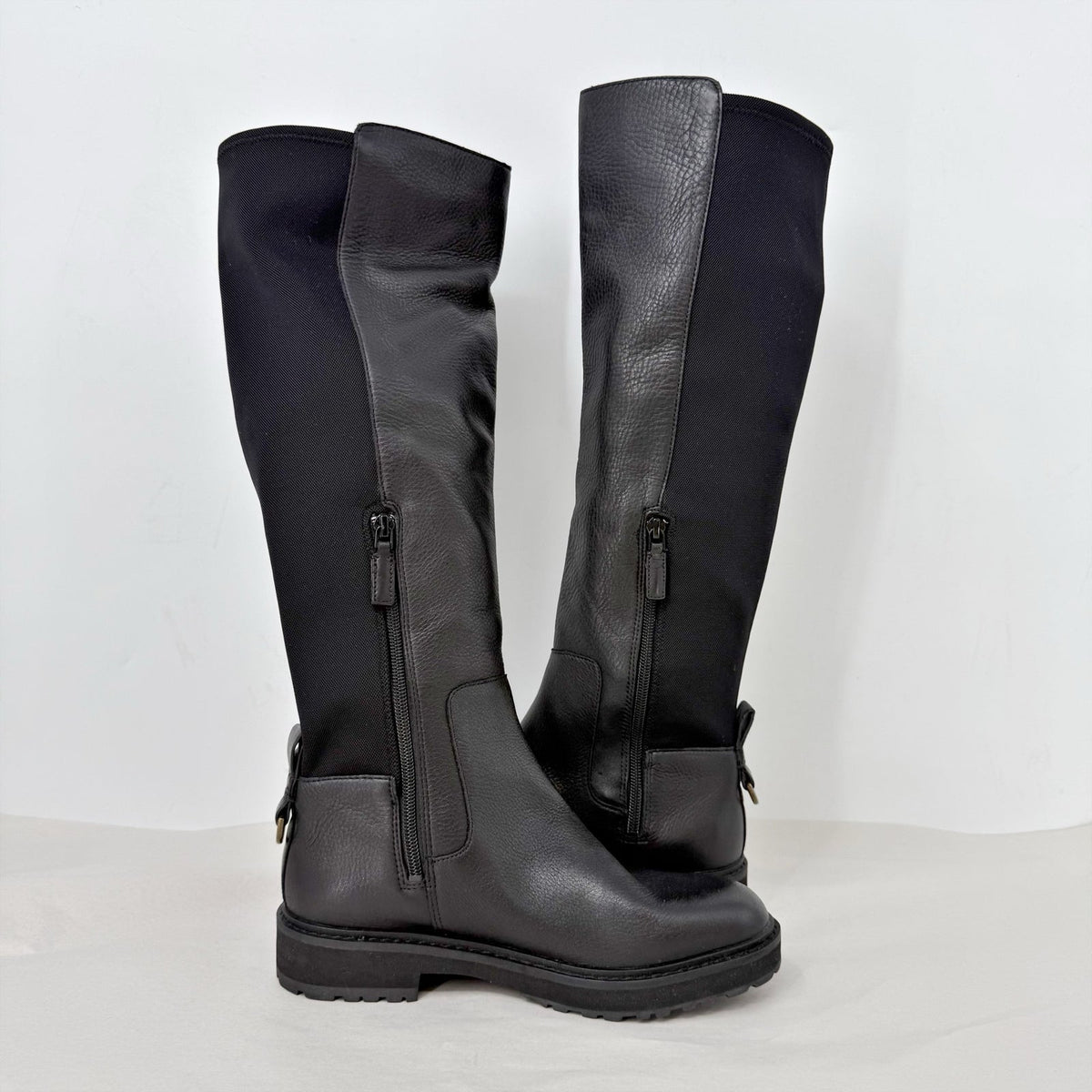 COLE HAAN Womens Greenwich Knee High Boots 6.5 M Black Leather Waterproof NWOB