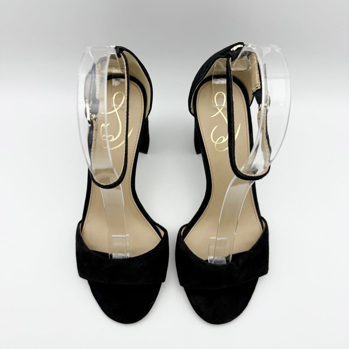 Sam Edelman Womens Robyn Heels Size 10 M Black Suede Leather Ankle Strap NWOB