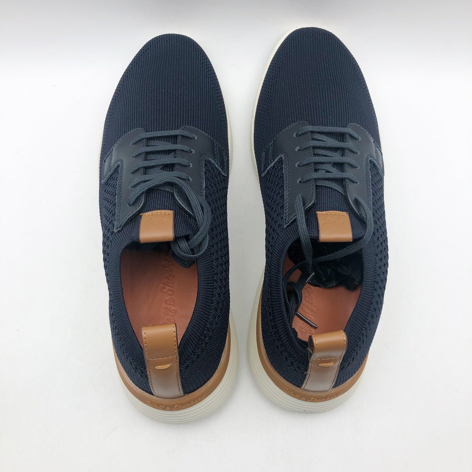 Wolf & Shepherd Swiftknit Derby Sneakers MENS 6 WOMENS 8 Navy Blue Knit 1861 NIB