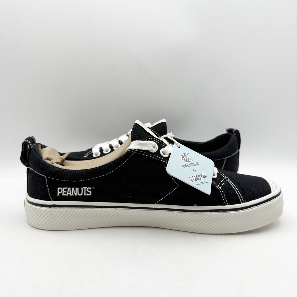 Cariuma Womens Peanuts OCA Low Canvas Sneakers US 9.5 Black Organic Cotton NWOB