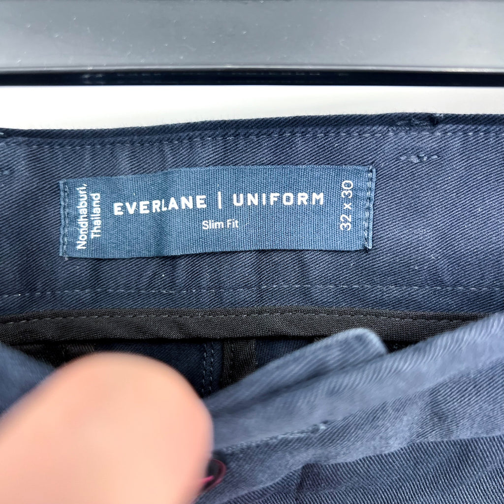 EVERLANE Men's Uniform Performance Chino 32x30 Navy Blue Slim Fit Pants NWT