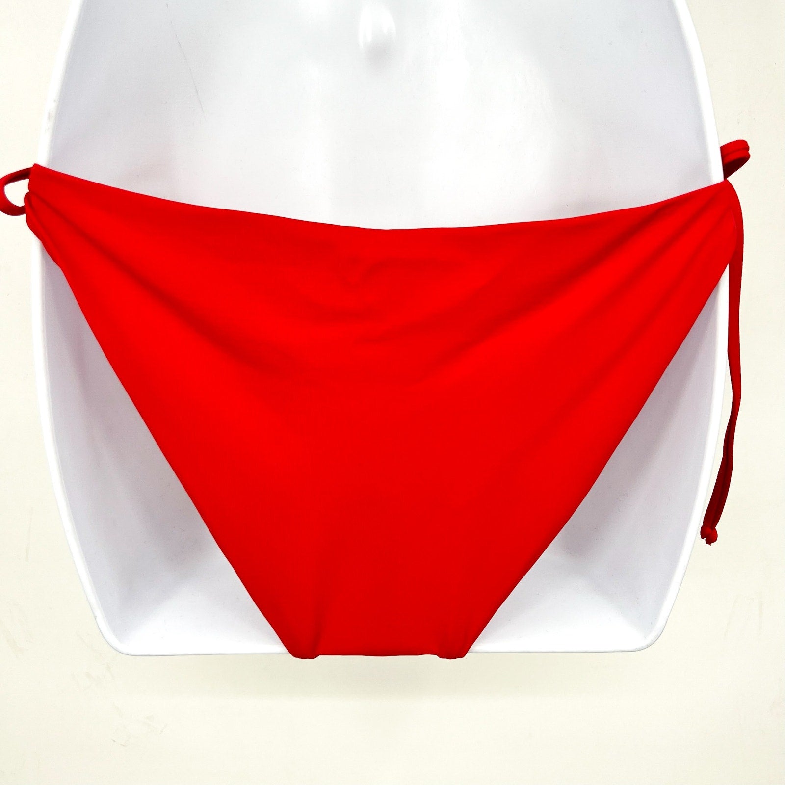 BECCA Women's Side Tie Hipster Bikini Bottom Large Fire Red Color Code NWT