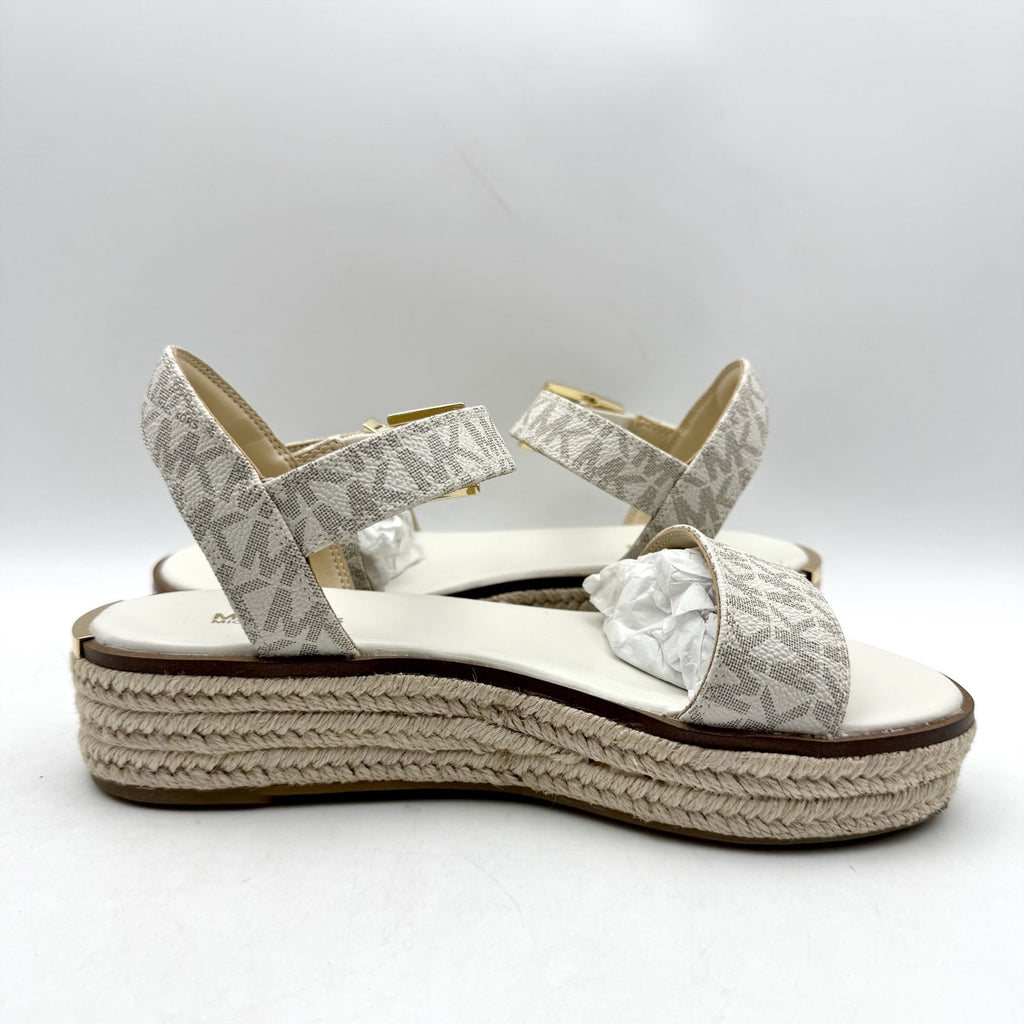 Michael Kors Womens Richie Espadrille Platform Wedge Sandals US 5.5 White NIB