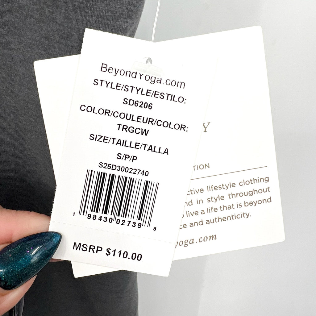 BEYOND YOGA Outlines Dress Small True Gray Heather Cloud White Spacedye NWT