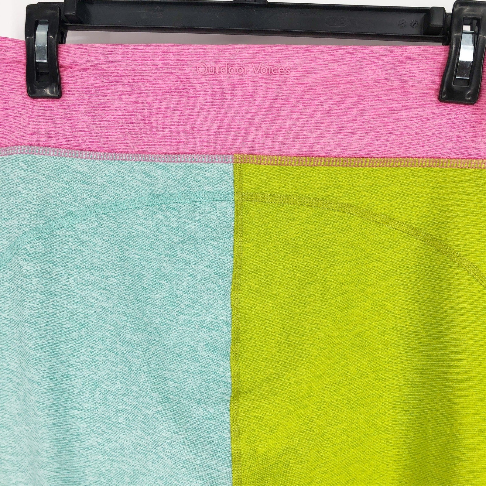 OUTDOOR VOICES Warmup 5" Shorts XS Bubblegum Pink Green Blue Colorblock NWT