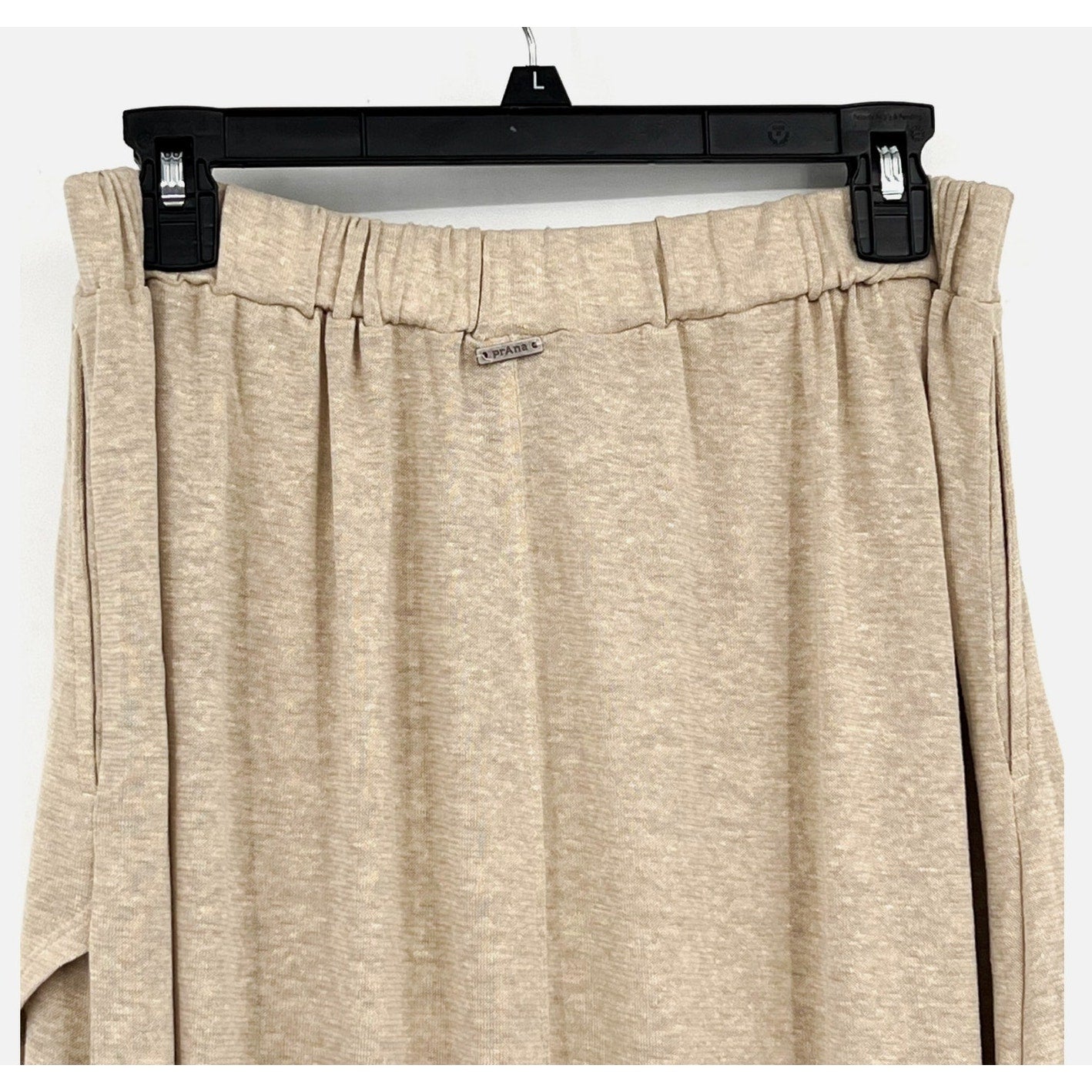 PRANA Women's Tidal Wave Midi Skirt Medium Sand Beige High Low Knit NWT