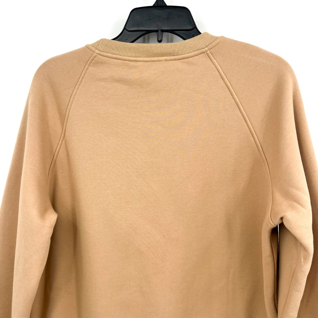 GILLI Womens Pumpkin Spice Keeps Me Nice Crew Sweatshirt Medium Petite Tan NWOT
