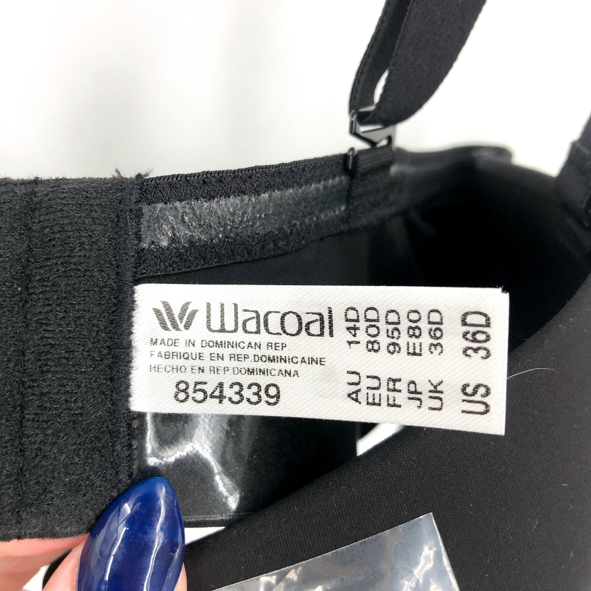 WACOAL Comfort First Strapless T-Shirt Bra 36D Black Seamless Convertible NWT