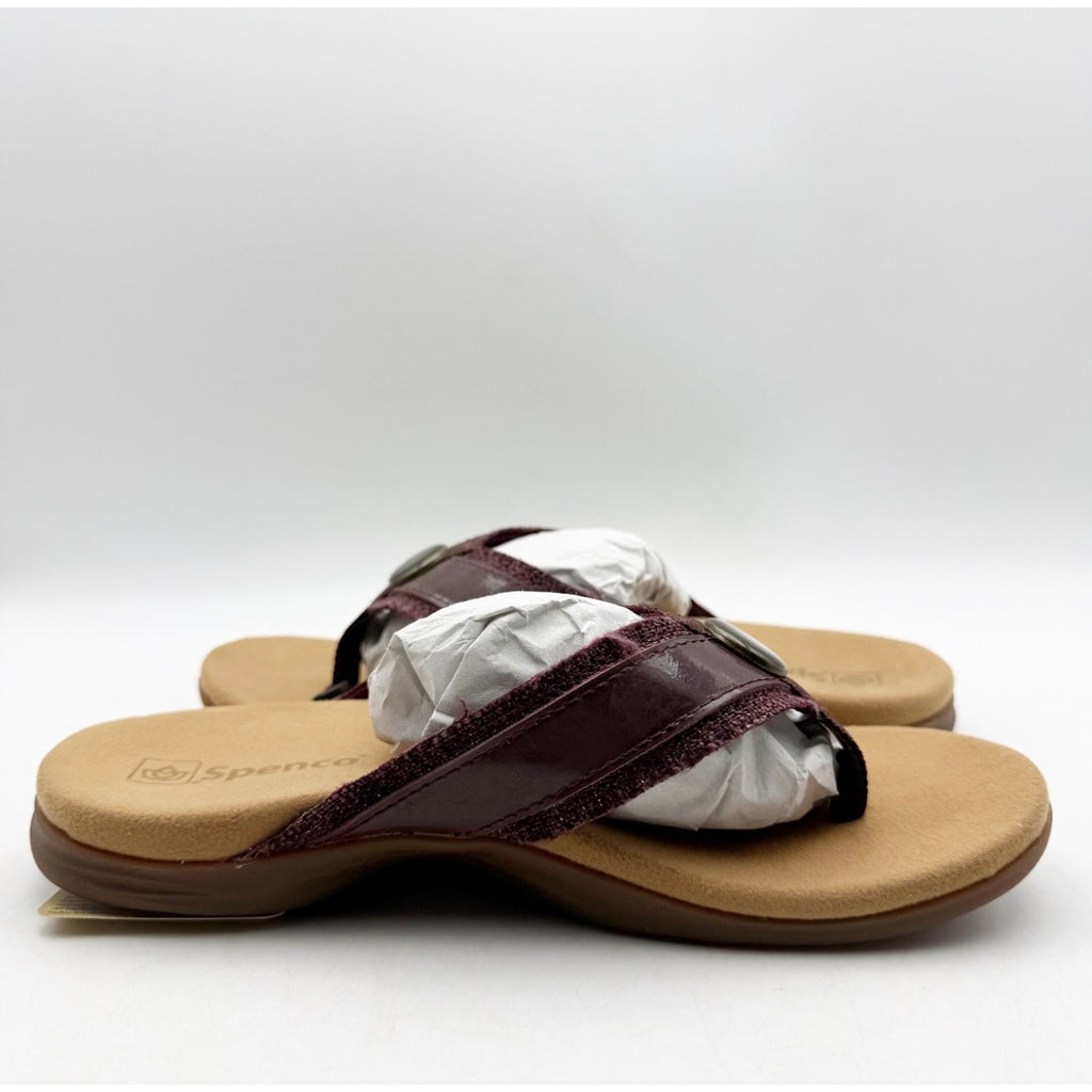 Spenco Women's Sutton Flip Classic Size 5.5 WIDE Red Wine Sassafras NIB