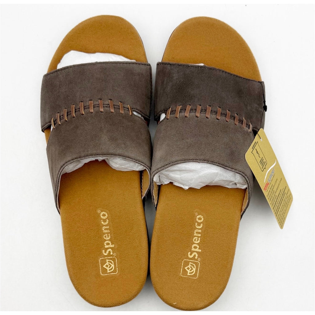 Spenco Women's Twilight Woven Slide Sandals Size 9.5 Brown French Roast NIB