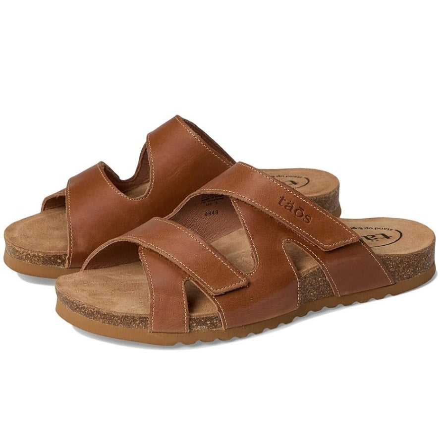 Taos Footwear Womens Casita Sandals Size 10 M Tan Brown Leather Flats NIB