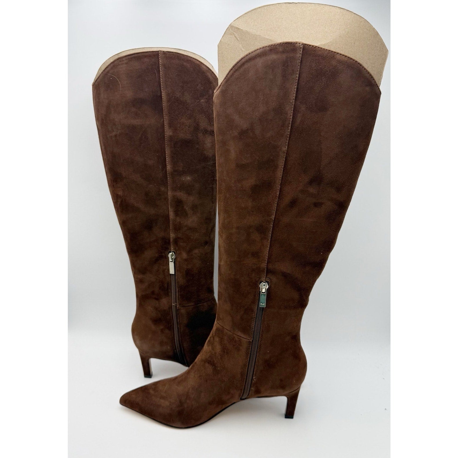 Marc Fisher Womens LTD Quinnie Knee High Boots US 8.5 M Brown Suede NIB