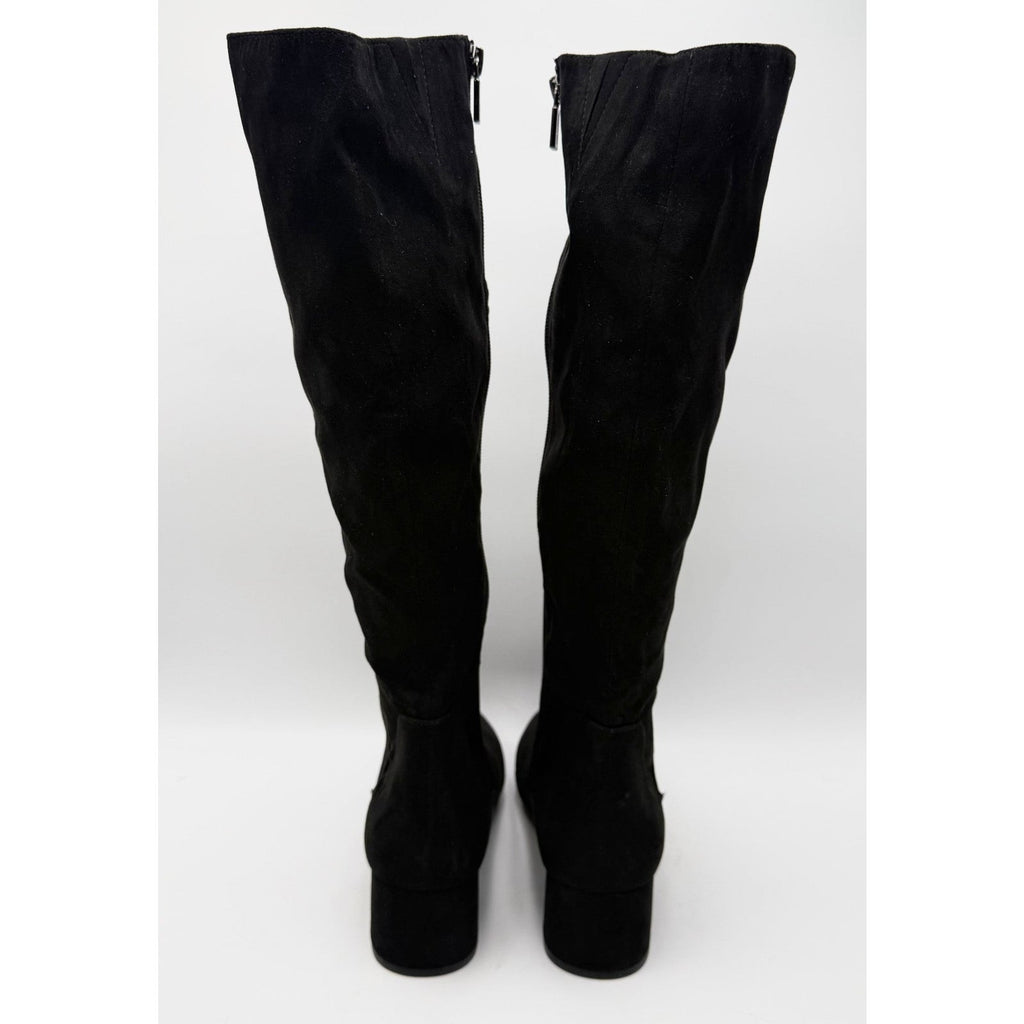 Kenneth Cole Reaction Womens Road Tall Boots Size 8 EU 39 Black Faux Suede NWOB