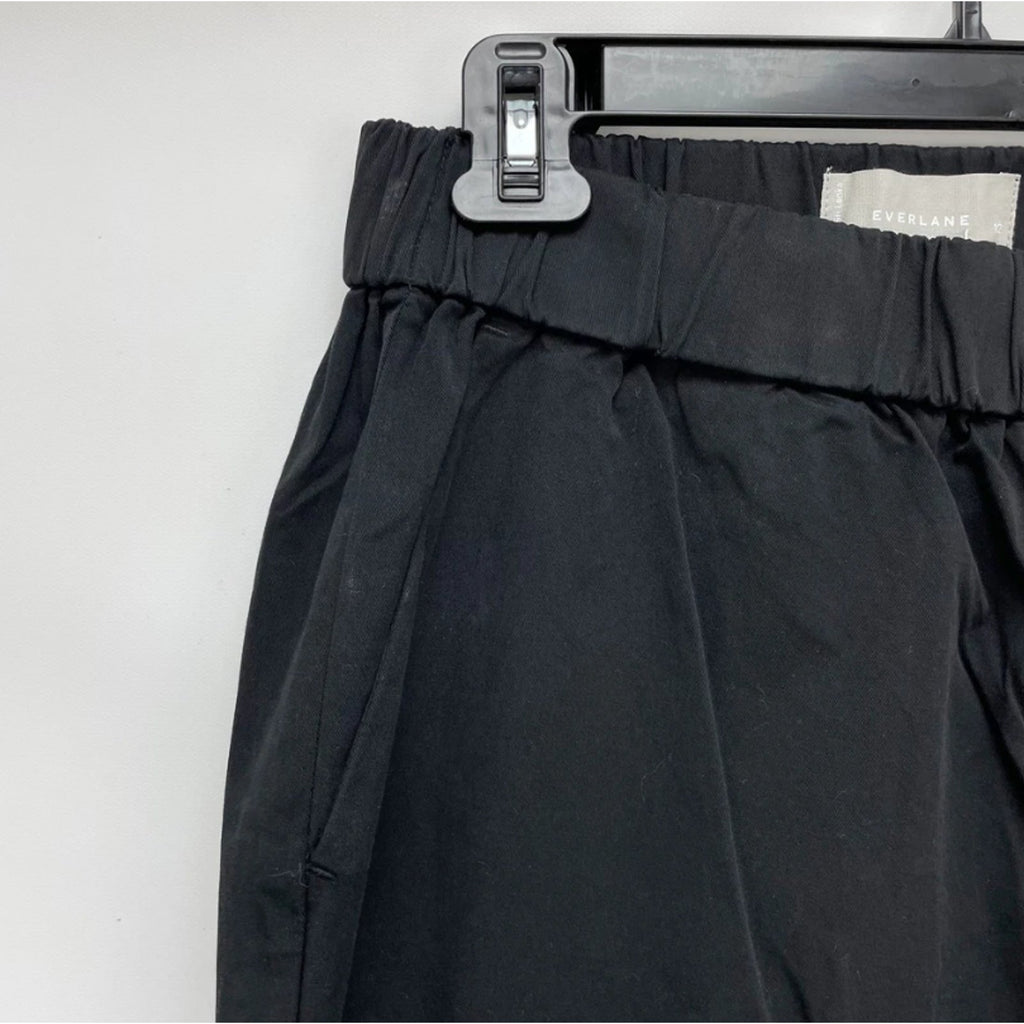 EVERLANE Womens The Easy Pants Small Black Straight Leg Chino Twill Stretch NWT