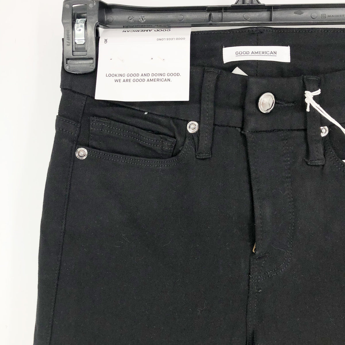 GOOD AMERICAN Womens Good Legs Jeans US 2 26x33 Black Stretch High Skinny NWT