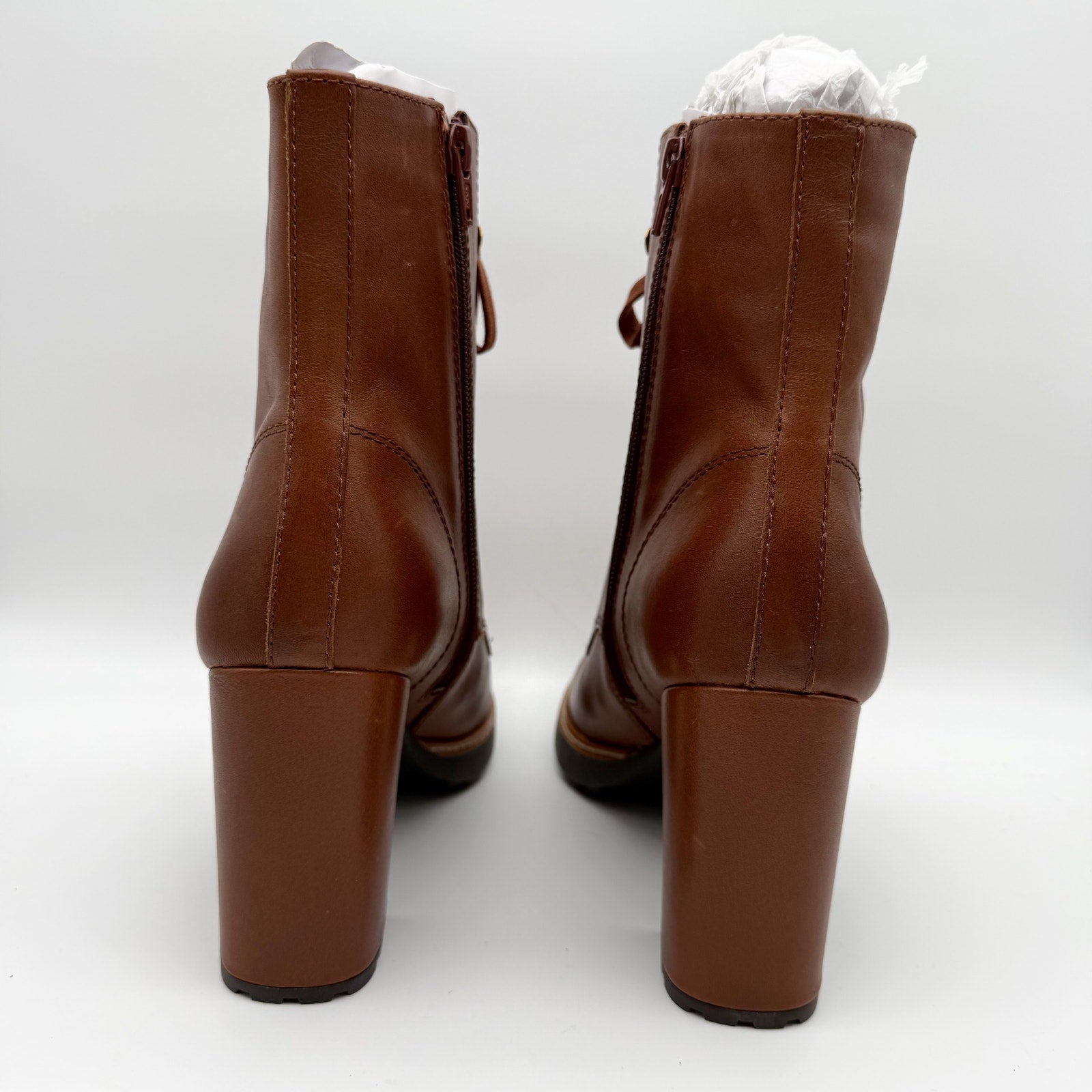 Naturalizer Womens Callie Heeled Boots US 10.5 M EU 41.5 Brown Leather NIB