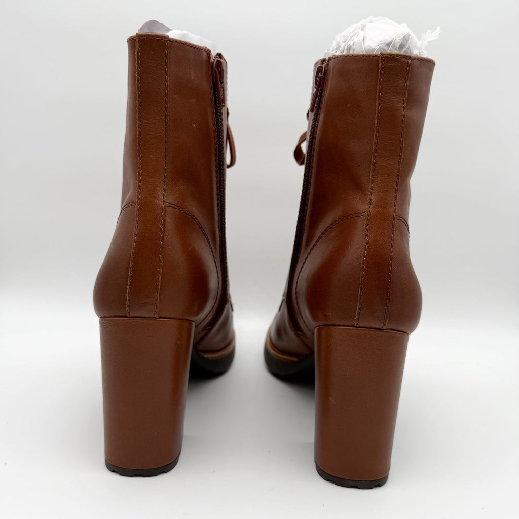 Naturalizer Womens Callie Heeled Boots US 10.5 M EU 41.5 Brown Leather NIB