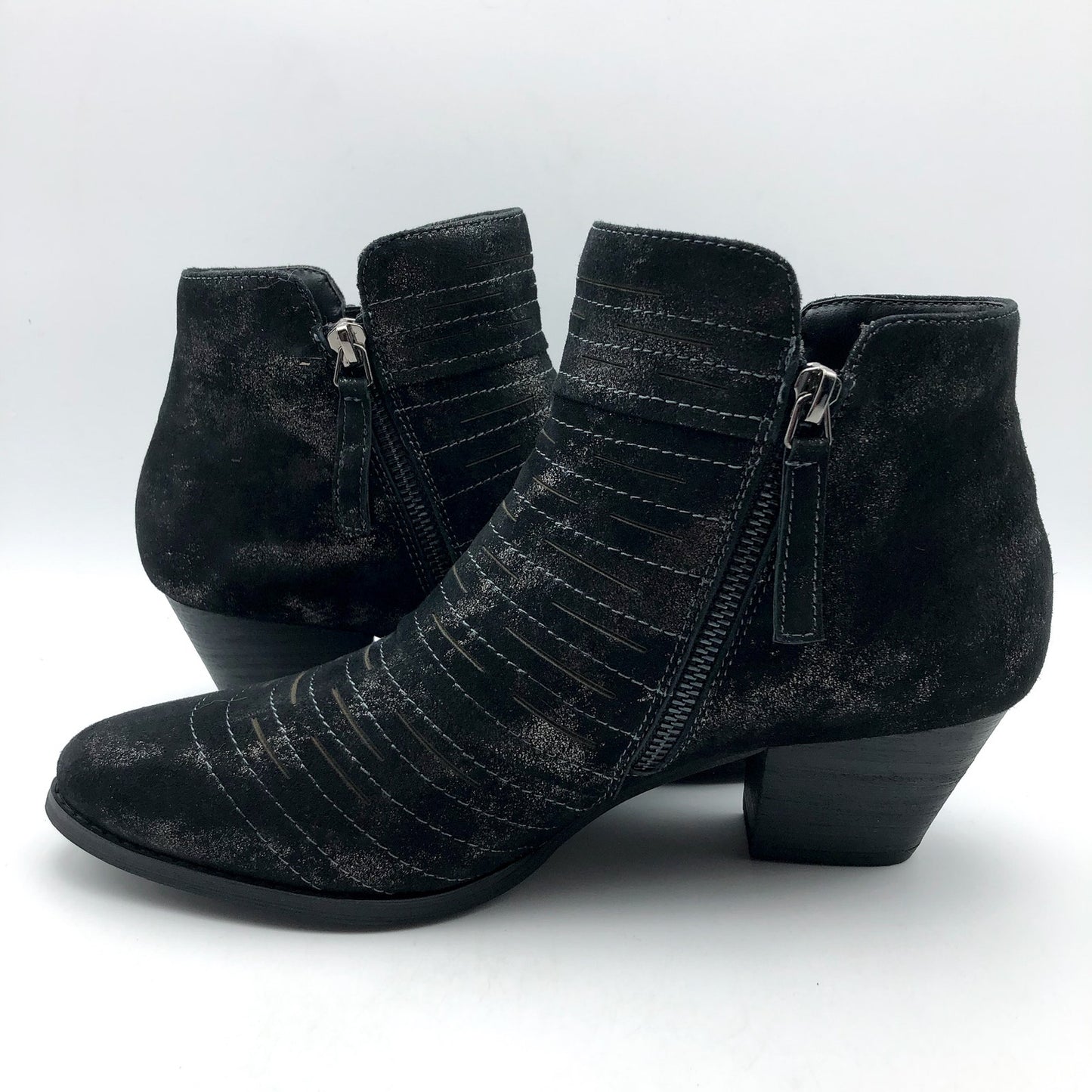 David Tote Womens Bellview Ankle Booties US 10 M Black Antique Suede NIB