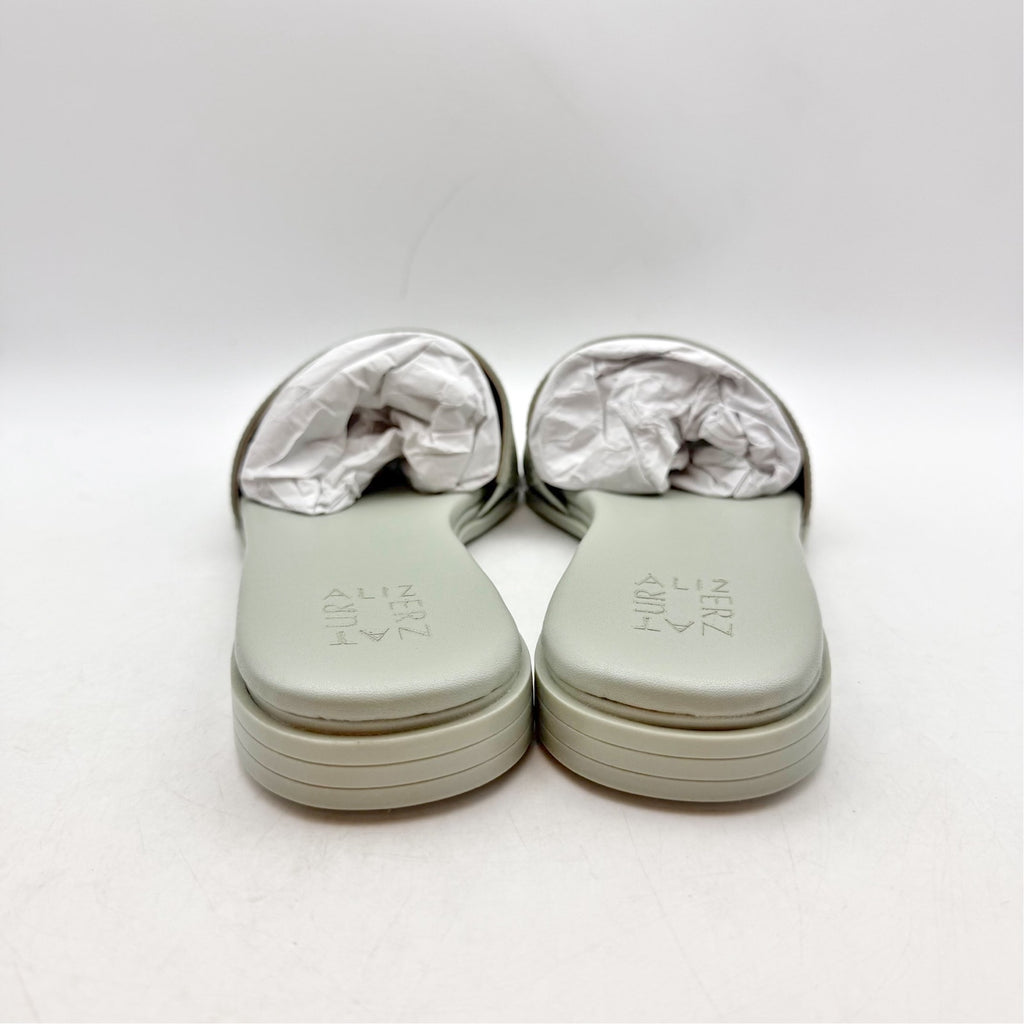 Naturalizer Womens Genevieve Slide Sandals Size 8.5 WIDE Grey Green Leather NIB