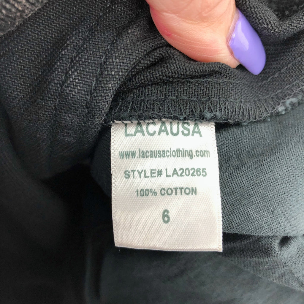 LACAUSA Women's Aiden Trouser Denim Jeans Size 6 Black Mineral Wash Mid Rise NWT