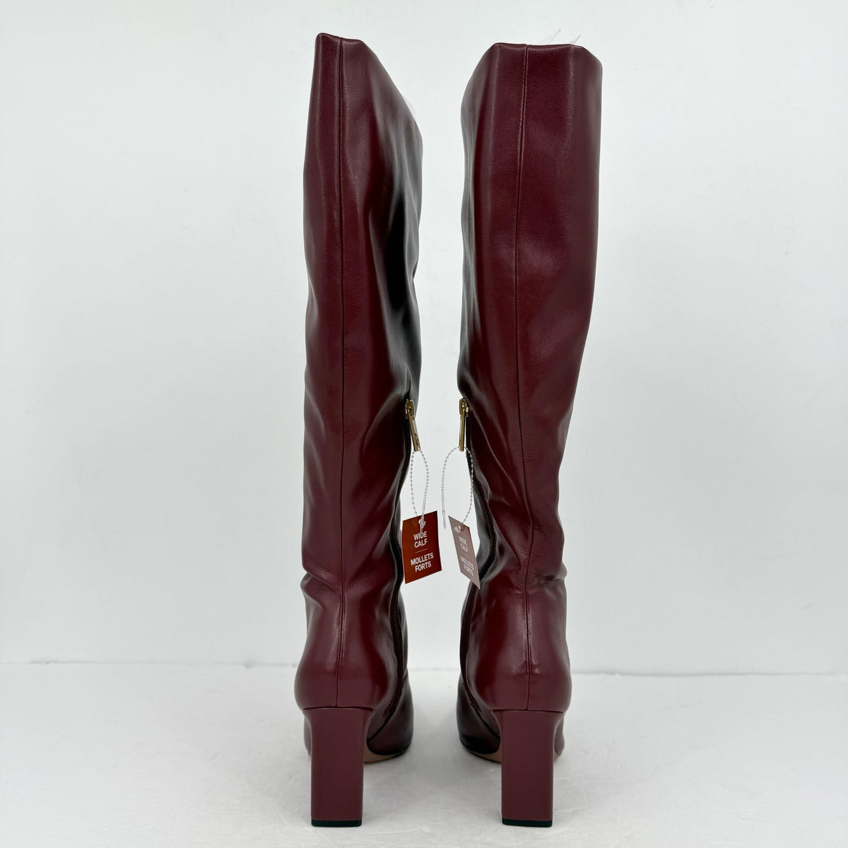 Franco Sarto Womens Bowman Knee High Boots Size 7.5 M Wide Calf Red Burgundy NIB