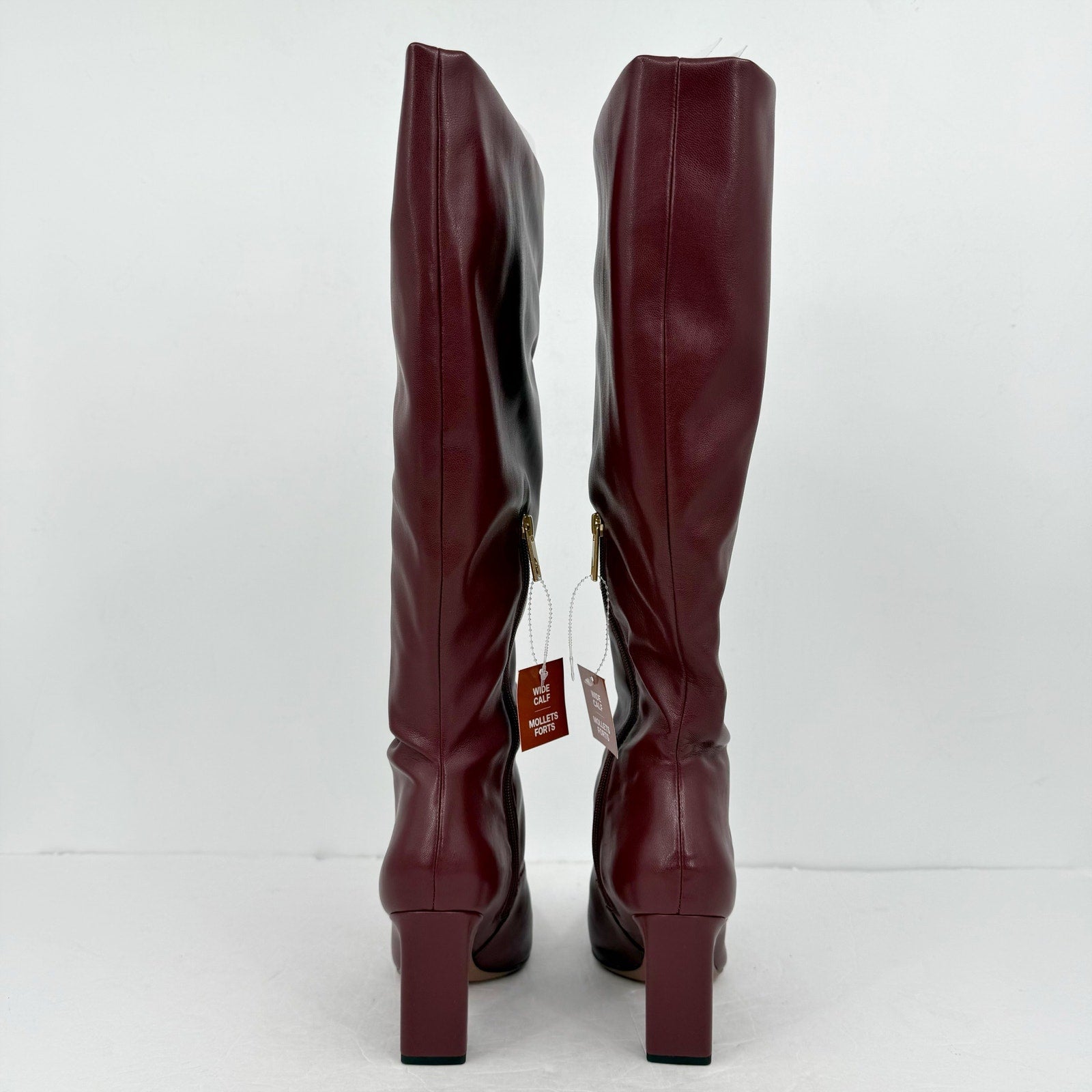 Franco Sarto Womens Bowman Knee High Boots US 7.5 M Wide Calf Red NIB