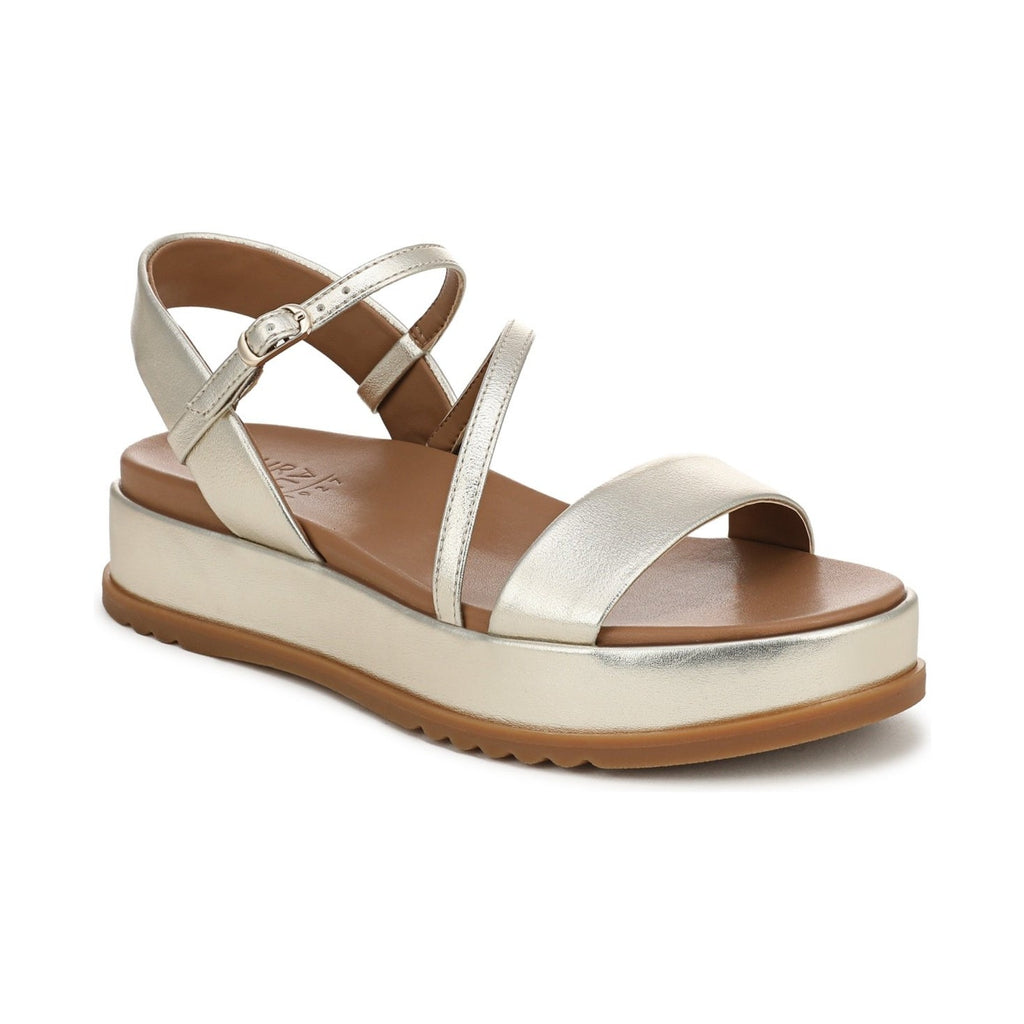 Naturalizer Womens Zayda Platform Sandals Size 7.5 EU 38 Gold Champagne NIB