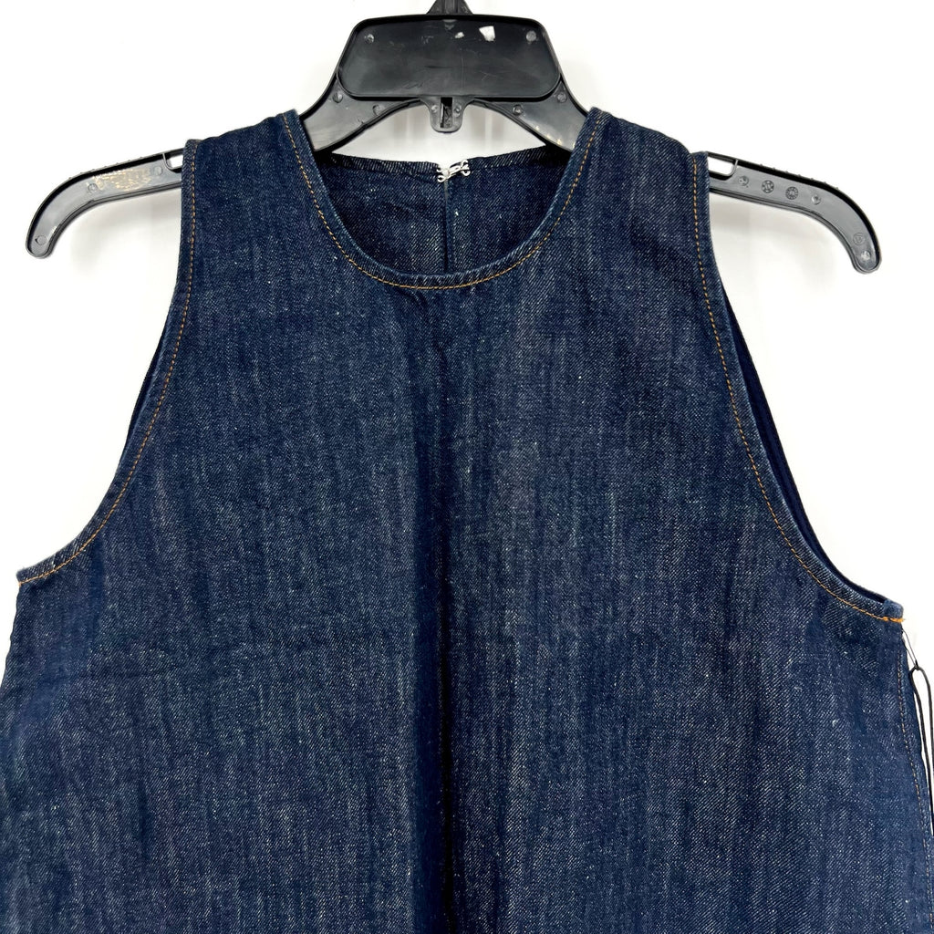 7 FOR ALL MANKIND Sleeveless Denim Top Medium Blueberry Cotton Linen NWT