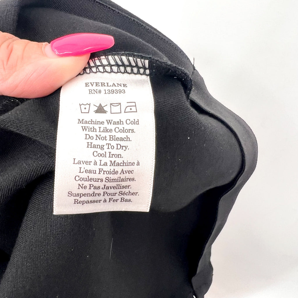 EVERLANE Women's The Dream Kick Flare Pants Large Black Flat Front NWT